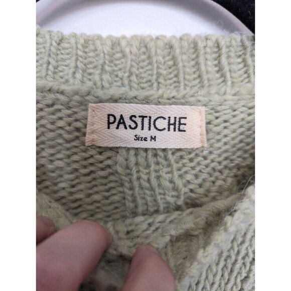 Pastiche Green Cable Knit Alpaca Wool Sweater Medium - Picture 6 of 9